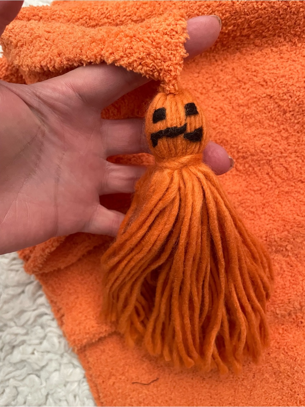 & Other Stories Orange Jack-O'-Lantern Hoodie Poncho - Picture 3 of 4